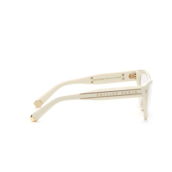 NWT PHILIPP PLEIN VPP052M 03GF Shiny Cream Eyeglasses